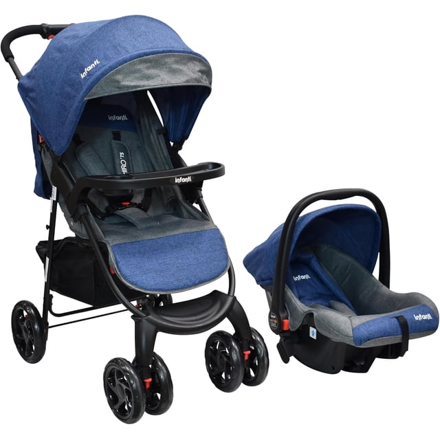 | Carriola para HIRO TS | Carriola de Viaje y Porta | Travel System - Cosas para s hasta 22kg | Asiento para Bebé - Autoasientos para Ligera con Arnés de Seguridad (Blue)