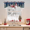 thumbnail image 2 of Winter Christmas Tie Up Valances Curtain, Snowman Truck Christmas Ball Tree Blue Adjustable Rod Pocket Short Window Treatment Tie Up Curtains Valances for Kitchen Living Room Bathroom 54x18 Inches, 2 of 9