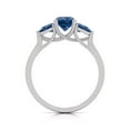 thumbnail image 2 of Round and Pear Cut Natural Sapphire Gemstone Ring in 14K White Gold ( Size: 10), 2 of 6