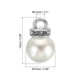 thumbnail image 2 of Unique Bargains Pendentifs Perles Factices 10 mm, Lot de 100 Perles Rondes Imitation Perle avec Strass, Argent Blanc, 2 of 6
