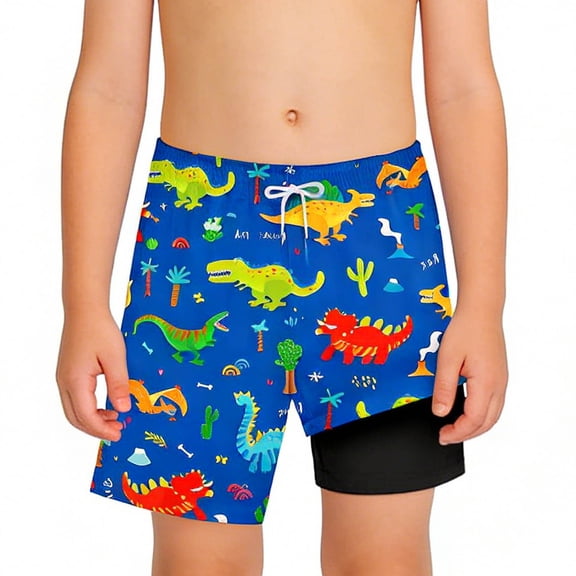 MEZZALL Boys Swimwear Bottoms Kids Swim Trunks With Cool Cartoon Prints Swimwear Youth Comfortable Beach Shorts Boho Swim Trunks