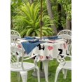 thumbnail image 4 of Outdoor Tablecloth with Umbrella Hole Zipper Cute Scotch Dogs Round Tablecloth 60" Waterproof Outside Table Cloth Red Heart Lovely Pets Vintage Patio Table Cover Tablecloths for Picnic Party, 4 of 8