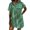 Green, variant on Dresses for Women Summer Solid Color V-Neck Mid-Length Dress Leisure Slim Fit Short Sleeve Sundresses
