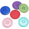 thumbnail image 1 of 98 unidades/bolsa de botones planos redondos de resina de 28 mm con 4 agujeros para manualidades, costura, scrapbooking y bricolaje. Colores surtidos., 1 of 2
