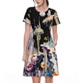 thumbnail image 1 of Disketp Cute Mushroom Landscape para Vestido de Manga Corta para Mujeres, Vestidos de Verano para Mujeres, Casual y Holgado para la Playa, 1 of 6