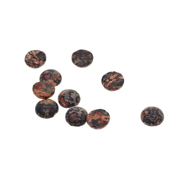 10 piezas de piedras naturales multicolores Flatback Crafts para adorno de tarjetas mm Leopardo rojo