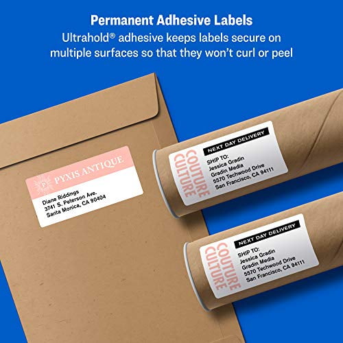 1 x 2-5/8 TrueBlock 1,000 Labels Avery Address Labels with Sure Feed for Laser Printers 5163 Permanent Adhesive & Shipping Address Labels 1500 Labels 2-Pack Laser Printers 2x4 Labels 