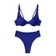 thumbnail image 1 of Gibobby Conjunto de traje de baño de bikini Sexy Bikini Dividido Traje de Baño de Nylon de Color Sólido(Azul,G), 1 of 5