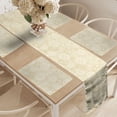 thumbnail image 2 of Ambesonne Ivory Table Runner & Placemats, Science Molecule Motif, Placemat 4 pcs + Runner 14"x72", Cream White, 2 of 2