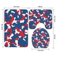 thumbnail image 3 of Red Blue Camo Bold Shapes Pattern Bathroom Rugs Sets 3 Piece,Toilet Cover Set,Absorbent Non Slip Bathroom Mats Sets with U-Shaped Contour Rug Toilet Rug Set, 3 of 5