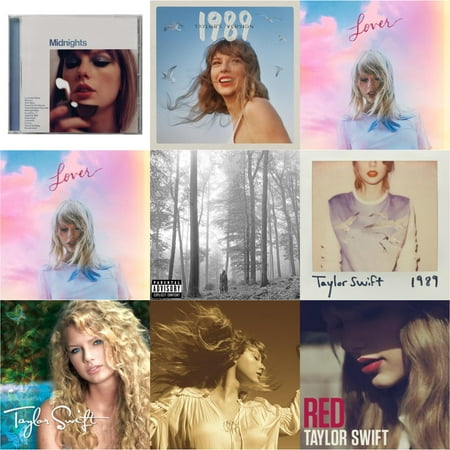 Folklore (X) & Fearless (Taylor's Version) (2CD) & Midnights (X) (Moonstone Blue CD) & 1989 (Taylor's Version) & Taylor Swift & Red & 1989 & Lover (Deluxe) (Version 2) & Lover