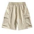 thumbnail image 3 of cocolona Mens Summer Casual Gym Shorts Elastic Waist Drawstring Multipocket Cargo Shorts Lightweight Comfy Beach Shorts, 3 of 3