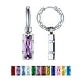 thumbnail image 1 of PROSTEEL Pendientes colgantes Huggie Pendientes de aro colgantes Pendientes de acero inoxidable para mujeres Niñas Junio Alejandrita Cristal Joyería Madre Regalo de cumpleaños para mamá Esposa, 1 of 8