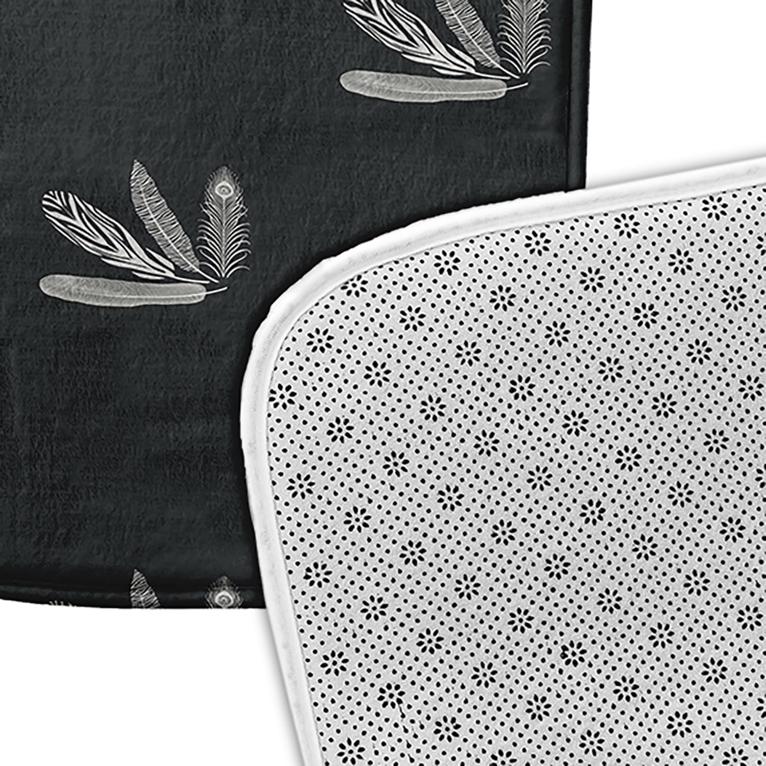 Simply Daisy Feather Pattern Pet Feeding Mat for Dogs and Cats