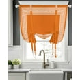 thumbnail image 5 of Burnt Orange Geometric Tie Up Curtains for Window, Thermal Insulated Balloon Shade Adjustable Rod Pocket Curtains Valance Panels for Kitchen Bathroom Cafe 42 x 45 Country Greece Key Art, 5 of 6
