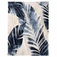thumbnail image 7 of Abstract Black Leaves Flannel Blanket for Bed,Travel and Camping, Tropical Plants Nature Modernism Super Soft Cozy Blanket for All Seasons 40"x50", 7 of 7