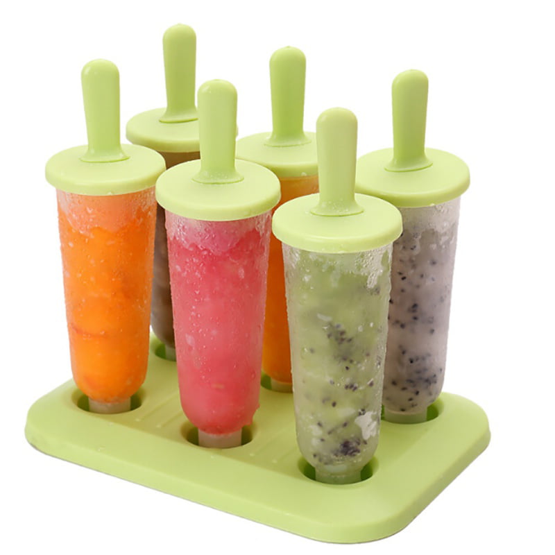 6 Cell Frozen Ice Cream Pop Popsicle Mold Ice Maker Lolly Mould Tray Low Price