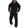 thumbnail image 3 of Horkkom Men Sweatsuits Sets with Pockets Casual Track Suits 2 Piece Set Hoodies Pullover Elastic Waist Sweatpants L, 3 of 6