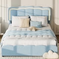 thumbnail image 1 of Twin LED Bed Frame, Kids Platform Bed with 2 Large Storage Drawers, Velvet Upholstered Princess Bed for Girls & Boys, Wooden Slats Support, No Box Spring Needed, Easy Assembly, 1 of 7