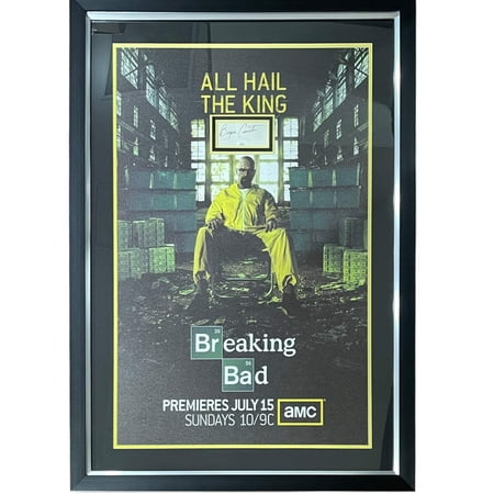 Breaking Bad Full-Size TV Poster Deluxe Framed with Bryan Cranston Autograph – JSA Breaking Bad Full-Size TV Poster Deluxe Framed with Bryan Cranston Autograph – JSA