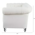 thumbnail image 7 of Living Room Sofa, Modern Upholstered Loveseat with Button Tufted Backrest and Nailhead Trim Armrest, 84 Inch Long Sofa Couch with Acrylic Legs and Padded Seat, 660 lbs Weight Capacity, White, 7 of 7