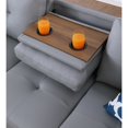 thumbnail image 5 of Hommoo L-Shaped Upholstered Sectional Sofa Couch with Storage & Cup Holders, Faux Leather Living Room Sofa Set, No Ottoman, Gray, 5 of 8