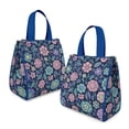 thumbnail image 2 of Pioneer Flower Floral Print Pattern Insulated Lunch Bag for Women & Adults,Large Portable Soft Cooler Lunch Bag,Thermal Food Storage Tote with Pearl Cotton,8.66L,8.75x5.75x9.5 Inch, 2 of 6