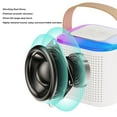 thumbnail image 3 of Portable Mini Karaoke Machine Speaker with 2  Microphones, Powerful Stereo for Home Party, RGB Light Effect, Easy to Connect, Exquisite and Fashionable, 3 of 8