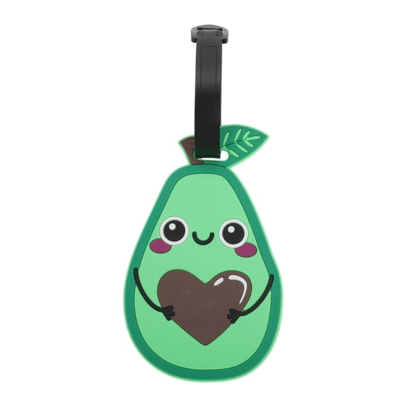 Unique Bargains 1 Pc Avocado Luggage Tag for Travelling Green Soft Rubber