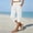 A1_White, variant on DLIDG Cotton Linen Capri Shorts for Women Elastic Waist Petite Capris Casual Straight Leg Pants with Pockets Bermuda Button Casual Shorts Knee Length Loose Slacks Beach Vacation Trousers Black L