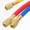 thumbnail image 3 of 36 inch AC Charging Hose HVAC Refrigerant R12 R22 R404 R502 R134A Car Air Conditioning Refrigeration Tube 3000-600 PSI Standard 1/4" SAE Hose Gauge Hose With Fittings (Blue), 3 of 4