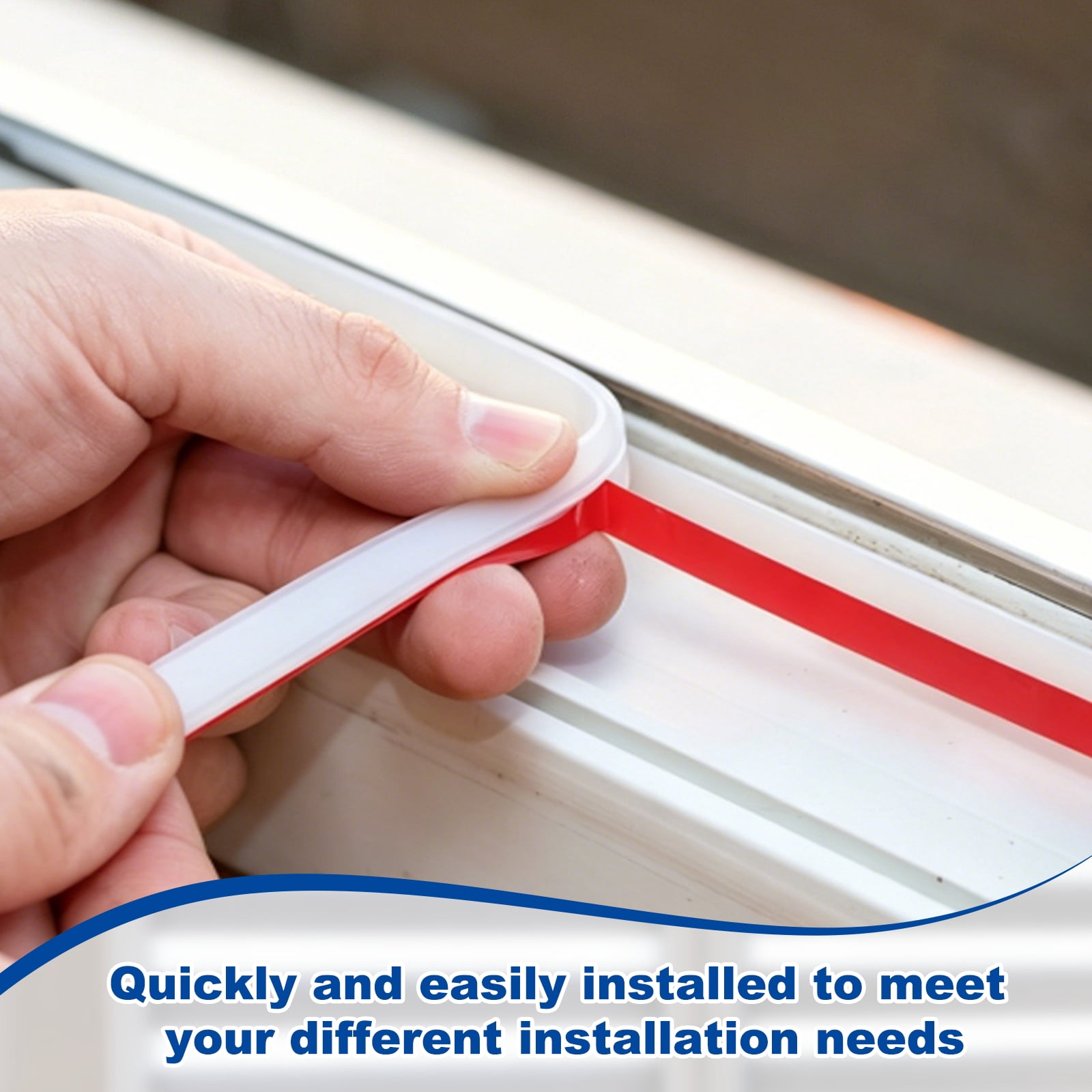 Uxcell Silicone Weather Stripping 12mm W x 2mm T x 12mm H, 13.1FT/4M Self Adhesive D Shape Weather Stripping Door Seal Strip for Door Frame Window Sealing Large Gap
