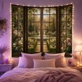thumbnail image 2 of Sunlit Garden Through a Window with Stone Fountain, Romantic Vintage for Garden Lovers, Classical Landscape Art, Housewarming Gift, Tapestry Wall Hanging for Living Room and Bedroom, 2 of 7