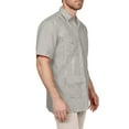 thumbnail image 2 of J. METHOD Men's Short Sleeve Cuban Guayabera Button Down Shirts Classic Embroidered 4 Pockets Casual Top NEMT112 Light Grey XS, 2 of 6