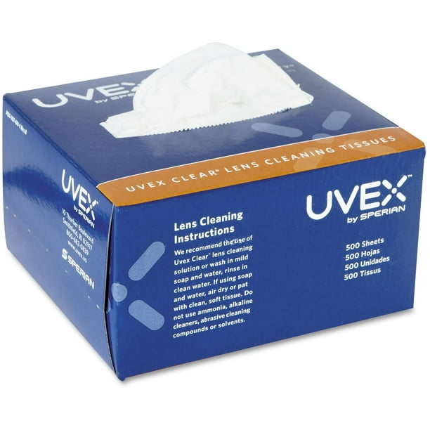Uvex Clear Lens Cleaning Tissues, 500/Box (1)