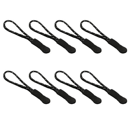 

Linyer 8 Pieces Zipper Pull Puller Lightweight Rope Fixer Multi-Purpose Replacement Buckle Bags Suitcase Accessories Textiles Black+Black White