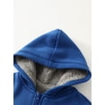 thumbnail image 4 of Fdqin Boys Zip Up Hoodie Fleece Jacket Kids Sherpa Lined Winter Coat Outdoor Warm Sweatshirt Blue 4-5 Years, 4 of 8