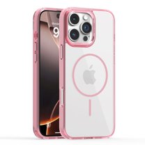 Allytechgroup Clear Case for iPhone 15, Compatible with Magsafe & Car Magnetic Bracket Anti Yellowing Shockproof and Anti-Scratch Protective Back Cover for Apple iPhone 15, Pink