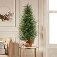 thumbnail image 5 of DAMAI 35.4" Artificial Cedar Topiary Trees for Front Porch Decor Realistic Xmas Tree Shrubs Faux Cypress Greenery Fake Potted Plants for Indoor and Outdoor Front Porch Gardens, 5 of 5