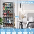 thumbnail image 5 of Over the Door Shoe Organizer, 35 Pockets Mesh Shoe Organizer Door Hanger, Large Hanging Shoe Rack Holds Up to 40 lbs, Closet Shoe Behind Door Shoe Rack, Gray Durable Shoe Storage Hanging Bag, 5 of 7