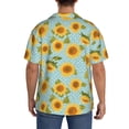 thumbnail image 3 of Balery White Polka Dot Sunflower A Camisa Casual de Manga Corta con Botones para Hombre, Texturizada, Estilo Cubano, para Playa, Verano-3X-Large, 3 of 5