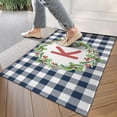 thumbnail image 4 of Buffalo Plaid Doormat Non-Slip Absorbent Resist Dirt Wreath Front Door Mat Machine Washable Letter K Welcome Mats Outdoor Inside Floor Rugs for Entryway 30" X 17", 4 of 6