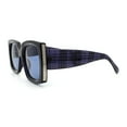 thumbnail image 6 of Womens Classy Thick Plastic Square Rectangle Butterfly Designer Sunglasses [Navy - Black], 6 of 7