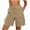 Khaki-shorts, variant on Aezemi Women's Cargo Shorts, Bermuda Drawstring Elastic Waist Knee Length Shorts, Casual Loose Sweatshorts with 4 Pockets