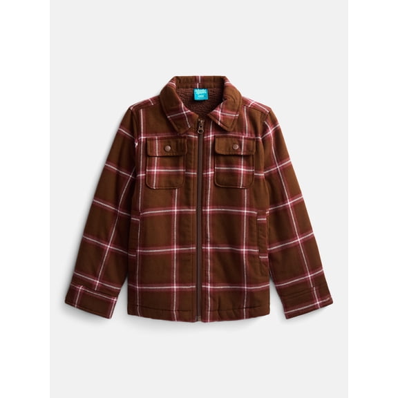 Wonder Nation Boys Cotton Shacket, Sizes 4-18 & Husky