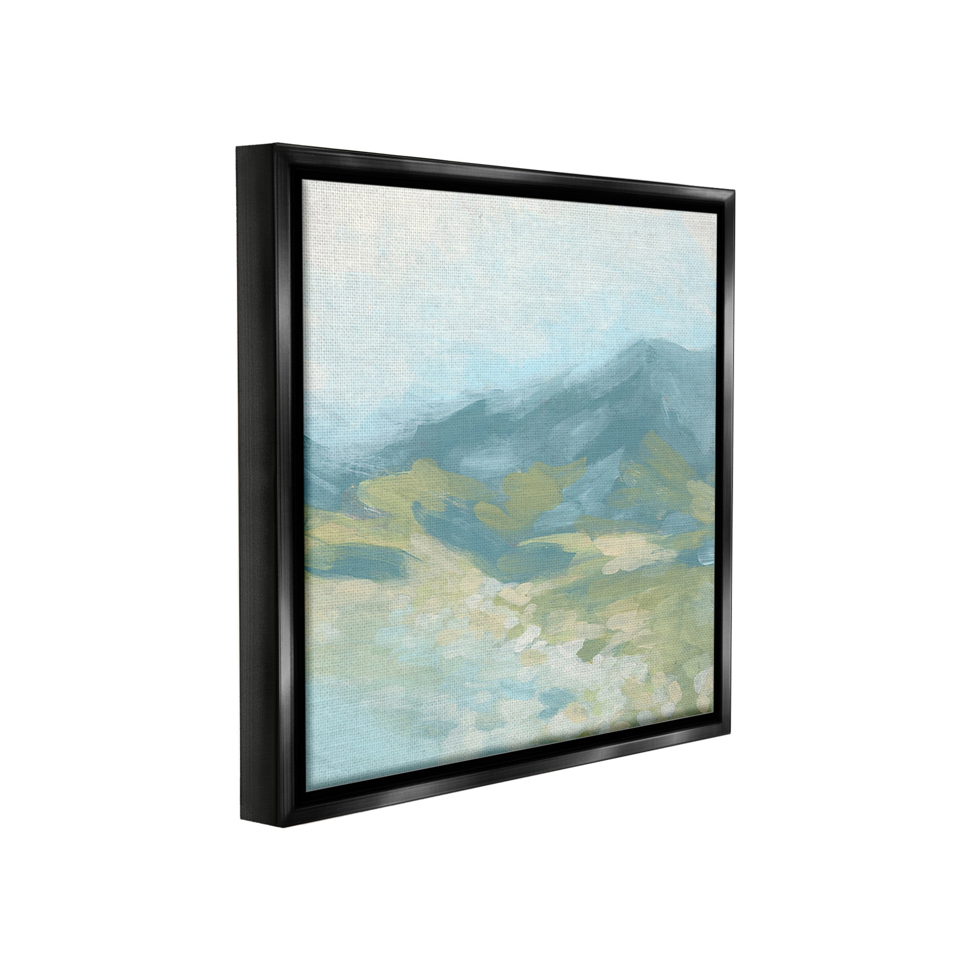 Stupell Industries Murky Mountain Valley Landscape Painting Black Floater Framed Canvas Art Print Wall Art, 25 x 25