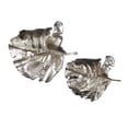 thumbnail image 3 of Set of 2 Shiny Silver Leaves Wall Art, 3 of 5