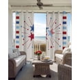thumbnail image 3 of Independence Day Blackout Curtains 54 Inch Length 2 Panels Set for Living Room Bedroom, 4th of July Red Blue Striped Stars Beige Room Darkening Window Curtains Thermal Black Out Curtain 52"x54", 3 of 8