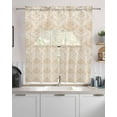 thumbnail image 2 of Beige Boho Floral Kitchen Curtains Sets 36 Inch Length with Valance, Vintage Ethnic Tribe Abstract Art Swag Valances and Tiers Curtain Set Drapes Swag Curtains for Living Room, Bathroom, Bedroom, 2 of 6