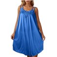 thumbnail image 5 of HomeGardon Nightgowns for Women,Summer Dresses Women's Short Sleeved Nightdress Imitation Silk Nightdress, 5 of 7